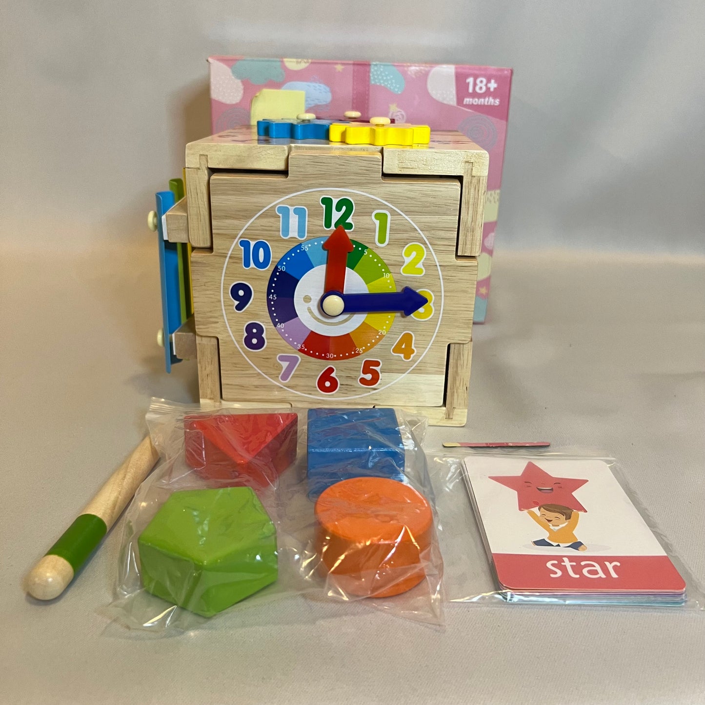 Wooden Activity Cube for Kids