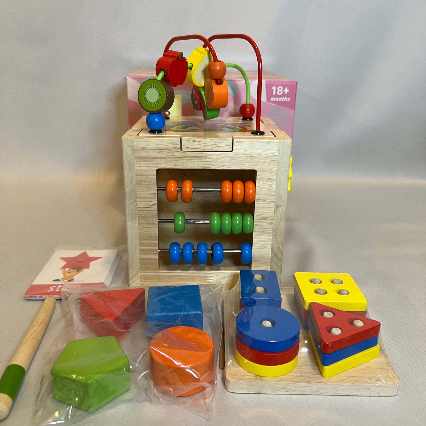 Wooden Activity Cube for Kids