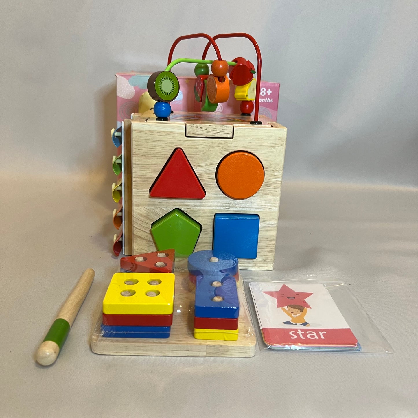 Wooden Activity Cube for Kids